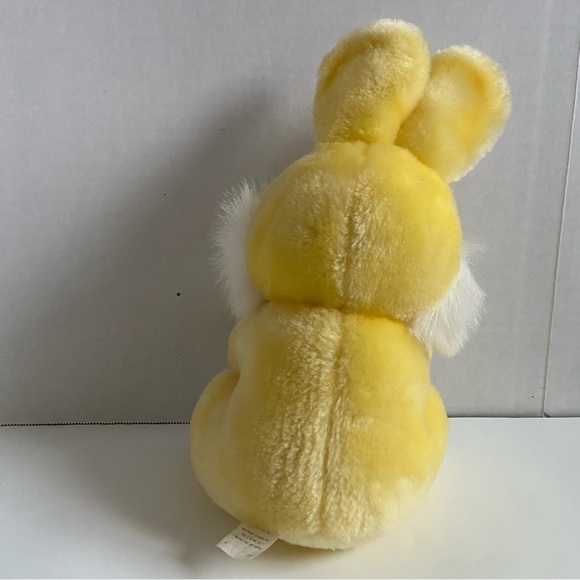 Vintage Walmart Bunny RabbitStuffed Animal Yellow Easter Plush Decoration STIFF - Picture 12 of 15